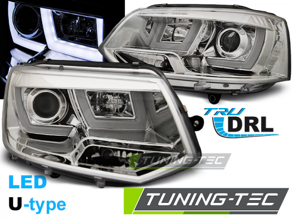 Scheinwerfer DRL LED Tagfahrlicht für VW T5 GP Facelift Bj. 10-15 Chrom LTI