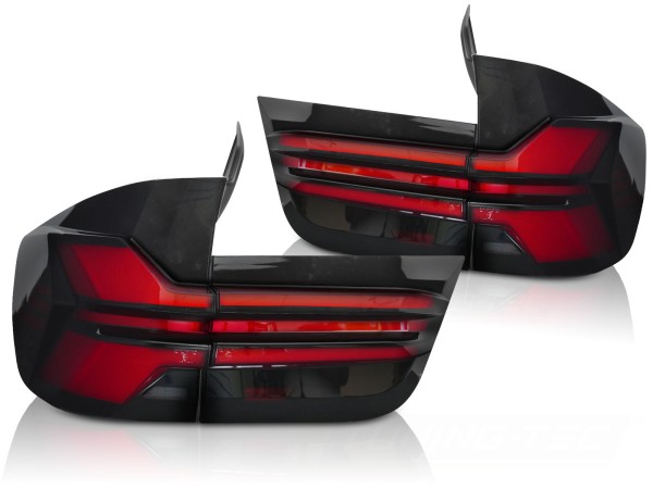 Voll LED 3D Lightbar Rückleuchten für BMW X5 E70 Bj. 07-13 Rot/Schwarz