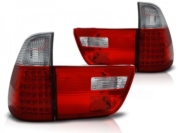 LED Rückleuchten für BMW X5 E53 Bj. 99-06 Rot/Chrom