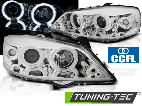 Scheinwerfer CCFL Angel Eyes für Opel Astra G Bj. 98-05 Chrom