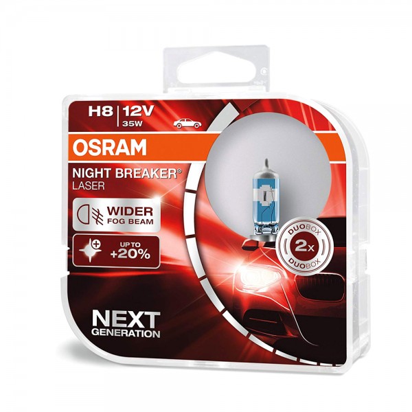 OSRAM Duo Box Night Breaker Laser +150% Next Generation H8 35W