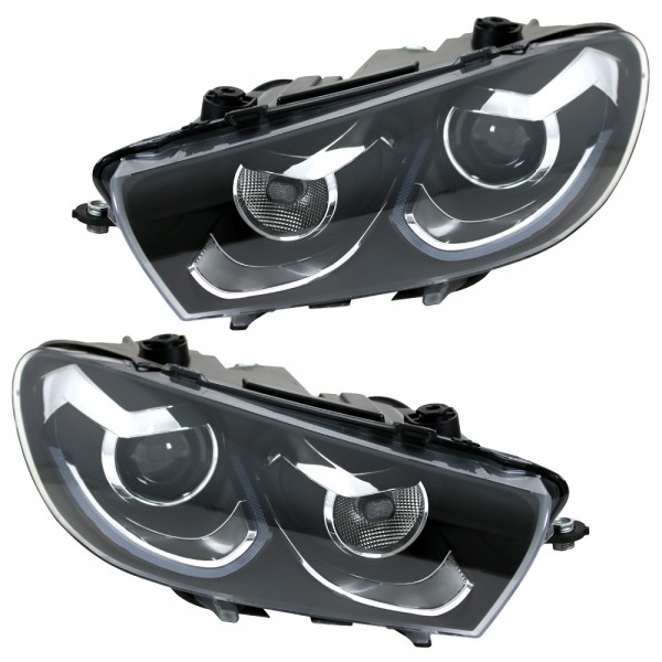 Voll LED Scheinwerfer Tagfahrlicht für VW Scirocco 3 Bj. 08-14 Schwarz Chrom