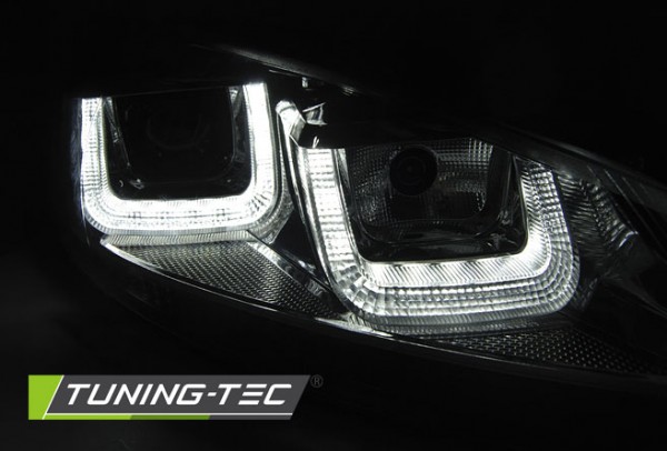 Scheinwerfer U-Tube LED Tagfahrlicht für VW Golf 6 Bj. 08-13 Schwarz Chrom Edition