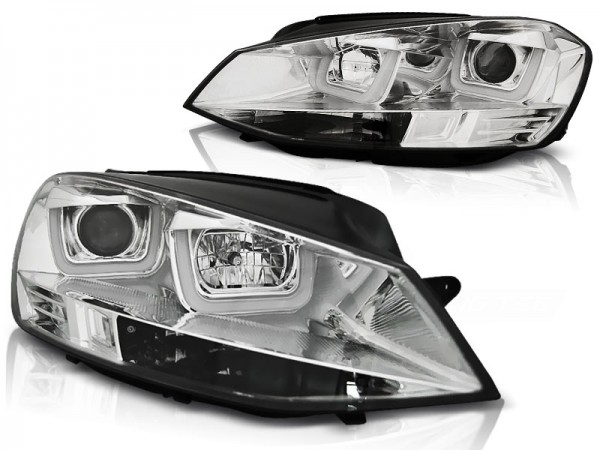 Scheinwerfer U-Tube LED Tagfahrlicht für VW Golf 7 Bj. 12-16 Chrom