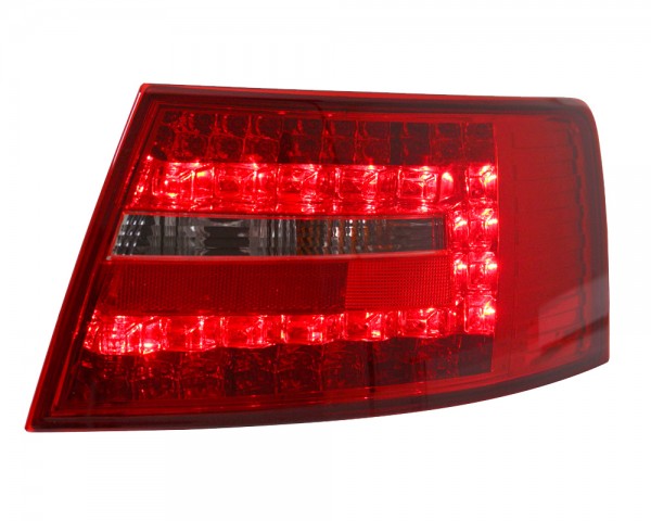 LED Rückleuchten für Audi A6 C6 4F Limo Bj. 04-08 Rot/Chrom 7-PIN