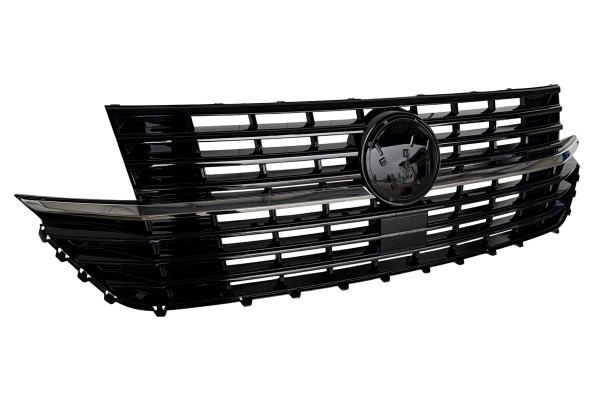 Frontgrill Kühlergrill mit Emblemhalter für VW T6.1 Bj. 19-24 Schwarz Glanz Chrom