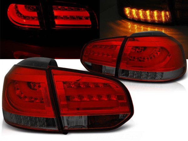 LED Lightbar Rückleuchten für VW Golf 6 (VI) Bj. 08-12 Rot/Smoke