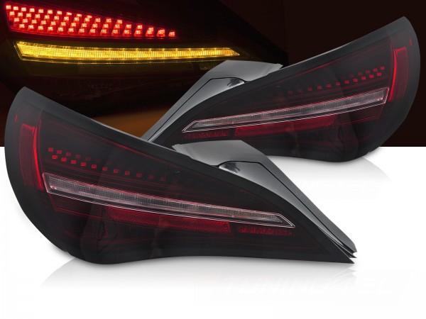 Voll LED Rückleuchten für Mercedes CLA C117 Bj. 13-16 Rot Chrom OE Halo