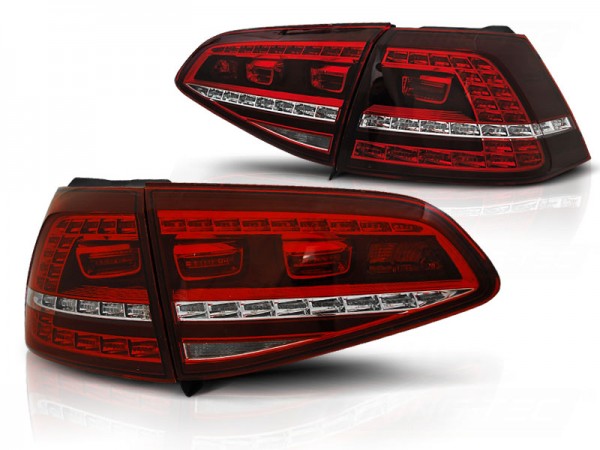 LED Rückleuchten für VW Golf 7 (VII) Limo Bj. 12-17 Rot/Chrom dynamischer Blinker