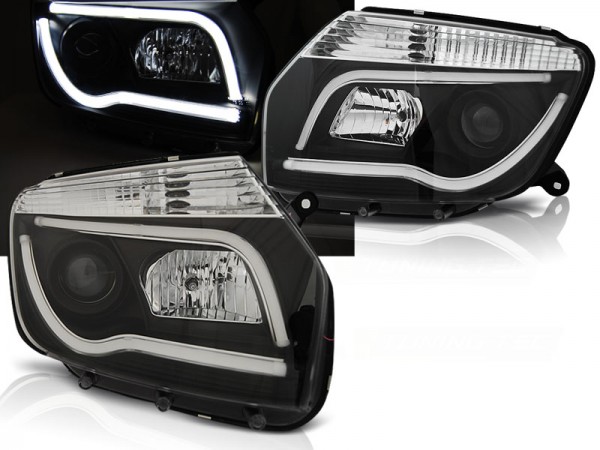 Scheinwerfer LED Tagfahrlicht Optik für Dacia Duster Bj. 10-14 Schwarz LTI