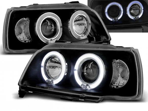 Scheinwerfer Angel Eyes für Renault Clio 1 Bj. 90-95 Schwarz