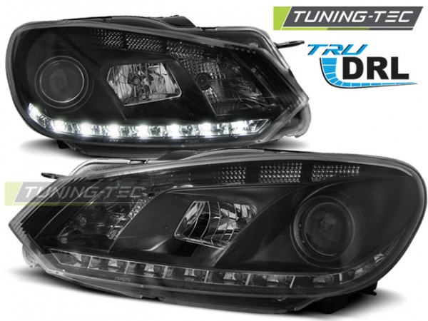 Scheinwerfer DRL LED Tagfahrlicht für VW Golf 6 Bj. 08-13 Schwarz
