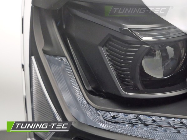 LED Scheinwerfer Tagfahrlicht für VW T5 GP Facelift Bj. 10-15 Schwarz mit dynamischem LED Blinker