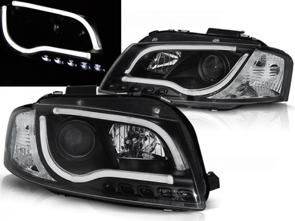 Scheinwerfer LED Tagfahrlicht Optik für Audi A3 8P 8PA Bj. 04-08 Schwarz LTI