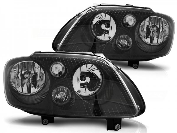 Scheinwerfer Klarglas für VW Touran 1T / Caddy 3 (2K) Schwarz