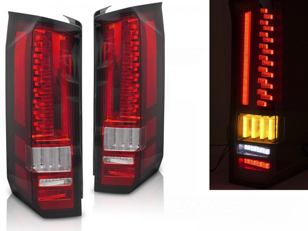 Voll LED Rückleuchten für VW Crafter 2 / MAN TGE Bj. 2016- Rot/Chrom