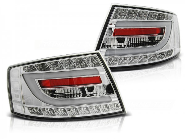 LED Lightbar Rückleuchten für Audi A6 C6 4F Limo Bj. 04-08 Chrom 6-PIN