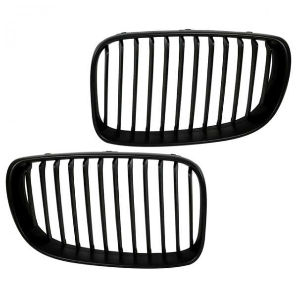 Nieren Kühlergrill 1er für BMW E81 E87 LCI Bj. 07-11 Schwarz Klavierlack Doppelsteg