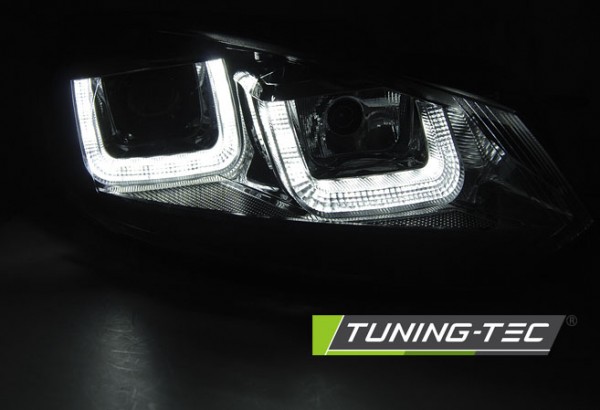 Scheinwerfer U-Tube LED Tagfahrlicht für VW Golf 6 Bj. 08-13 Schwarz Edition