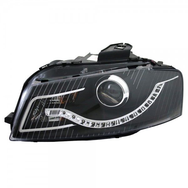 Scheinwerfer LED Tagfahrlicht Optik für Audi A3 8P 8PA Bj. 04-08 Schwarz