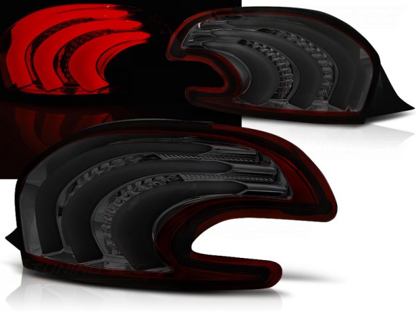 LED Lightbar Rückleuchten für Peugeot 208 Bj. 12-15 Rot/Smoke mit LED Blinker