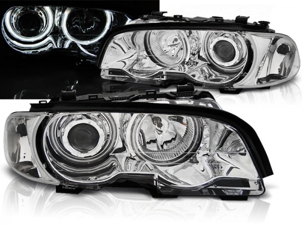 Scheinwerfer CCFL Angel Eyes für BMW 3er E46 Coupe Cabrio Bj. 99-03 Chrom