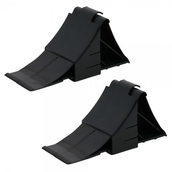 2x KFZ Unterlegkeile Bremskeil Hemmschuhe inkl. Halter PKW Anhänger Wohnwagen