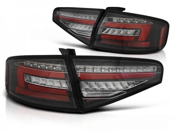 Voll LED Lightbar Rückleuchten für Audi A4 B8 (8K) Bj. 11-15 Schwarz für Halogen
