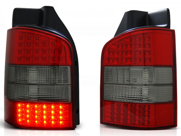 LED Rückleuchten für VW T5 Bj. 03-09 Rot/Smoke (Heckklappe)
