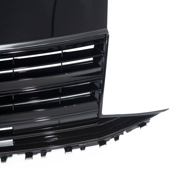 Frontgrill Kühlergrill mit Emblemhalter für VW T6 Bj. 2015-2019 Schwarz Glanz