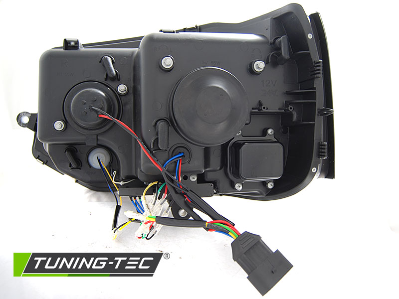 Scheinwerfer DRL LED Tagfahrlicht für VW T5 GP Facelift Bj. 10-15 Schwarz im T6 Design