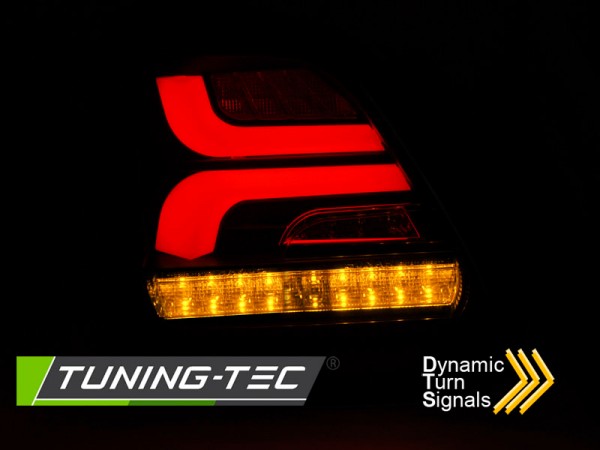 LED Lightbar Rückleuchten für Suzuki Swift V (AZ) Bj. 2017- Rot/Chrom dynamischer Blinker