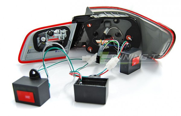 LED Lightbar Rückleuchten für BMW E92 Coupe Bj. 06-10 Rot/Chrom LCI Optik