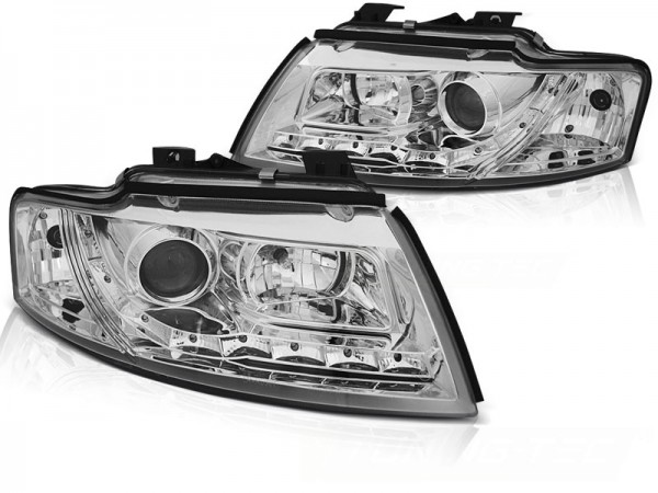 Scheinwerfer LED Tagfahrlicht Optik für Audi A4 B6 Cabrio 8H 02-06 Chrom