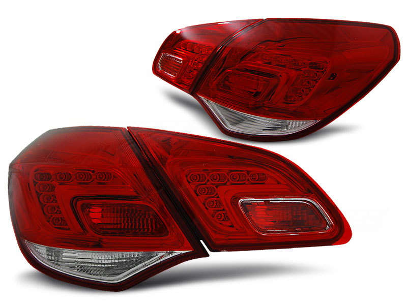 LED Rückleuchten für Opel Astra J (5-Türer) Bj. 09-15 Rot/Chrom