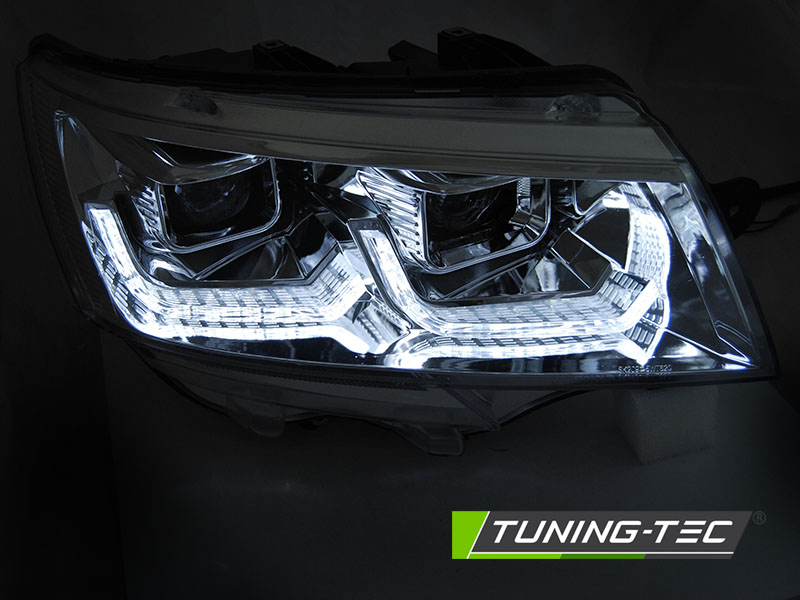 LED Tagfahrlicht Scheinwerfer für VW T6 15-19 chrom mit LED Blinker