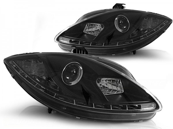 Scheinwerfer DRL LED Tagfahrlicht für Seat Leon 1P / Altea 5P Facelift Bj. 09-15 Schwarz