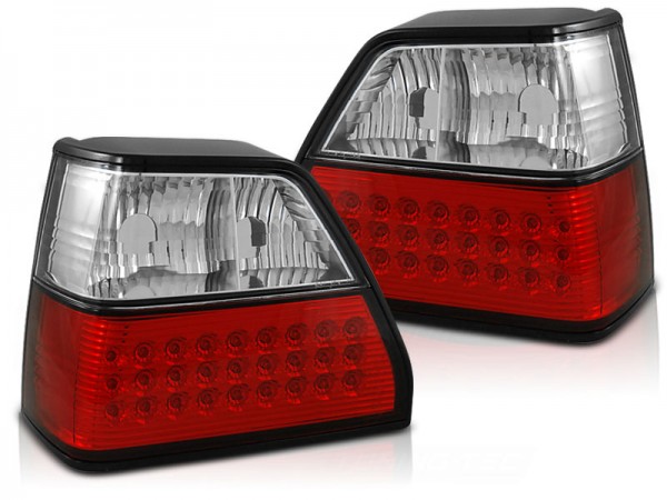 LED Rückleuchten für VW Golf 2 II Bj. 83-91 Rot/Chrom