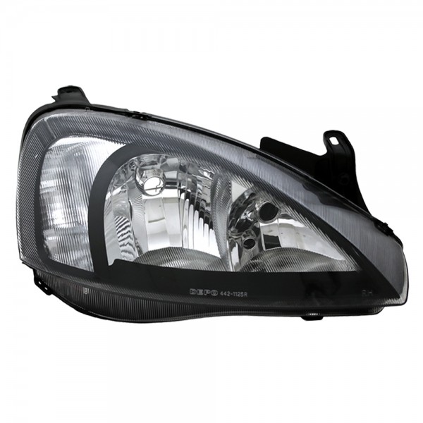 Scheinwerfer Klarglas für Opel Corsa C Bj. 00-06 Schwarz