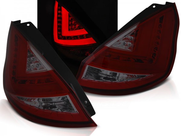 LED Lightbar Rückleuchten für Ford Fiesta MK7 Bj. 08-12 Rot/Smoke