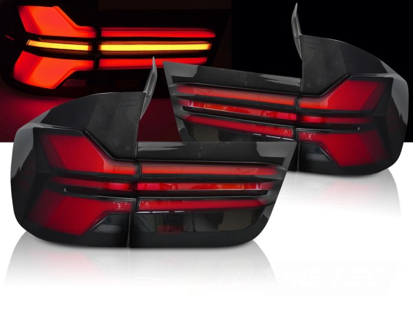 Voll LED 3D Lightbar Rückleuchten für BMW X5 E70 Bj. 07-13 Rot/Schwarz