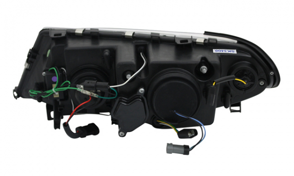 Scheinwerfer 3D Angel Eyes für BMW 3er E46 Limo Touring Bj. 01-05 Chrom