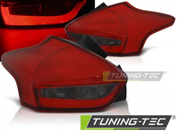 LED Lightbar Rückleuchten für Ford Focus MK3 Bj. 15-18 Rot/Smoke