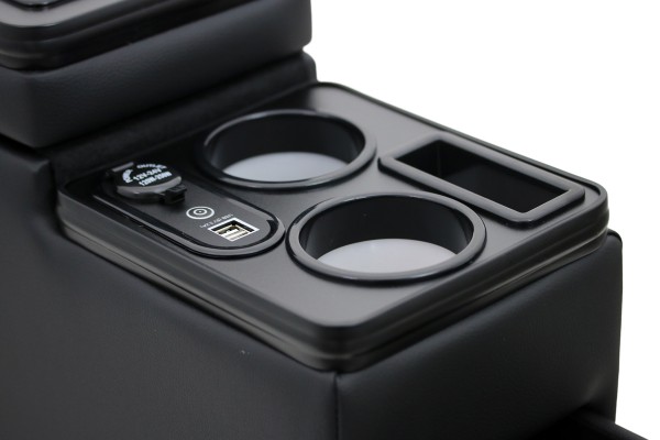 Black Edition USB Mittelkonsole Staufach für VW T5 T5 GP Facelift LED RGB Beleuchtung + Induktion