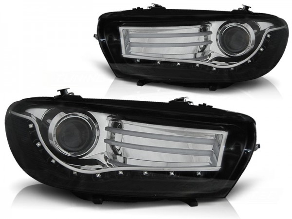 Scheinwerfer LED Tagfahrlicht Optik für VW Scirocco 3 Bj. 08-14 Schwarz