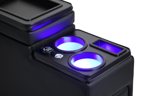 Black Edition USB Mittelkonsole Staufach für VW T5 Bj. 03-09 mit LED Schwarz Glänzend