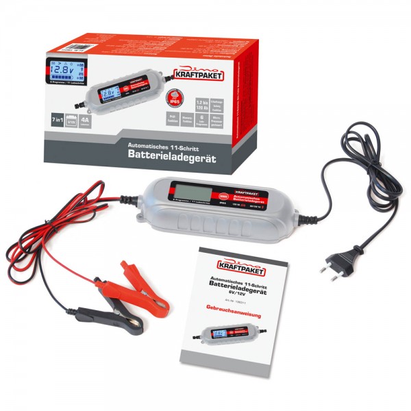 Dino KRAFTPAKET Batterieladegerät mit Batterietester 6V/12V 4A KFZ Auto Motorrad
