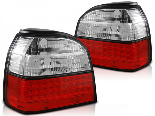 LED Rückleuchten für VW Golf 3 (III) Limo Bj. 91-98 Rot/Chrom