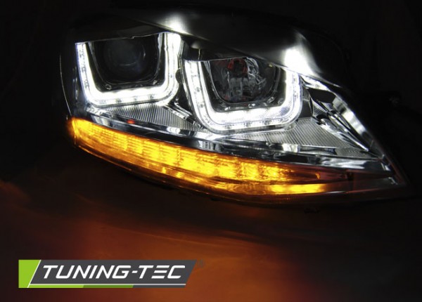 Scheinwerfer DRL LED Tagfahrlicht für VW Golf 7 Bj. 12-16 Schwarz Rot mit LED Blinker