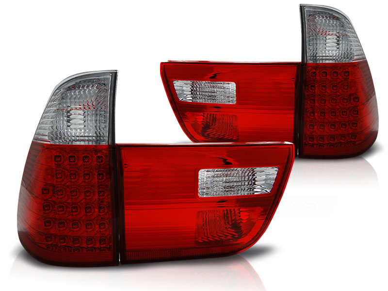LED Rückleuchten für BMW X5 E53 Bj. 99-06 Rot/Chrom